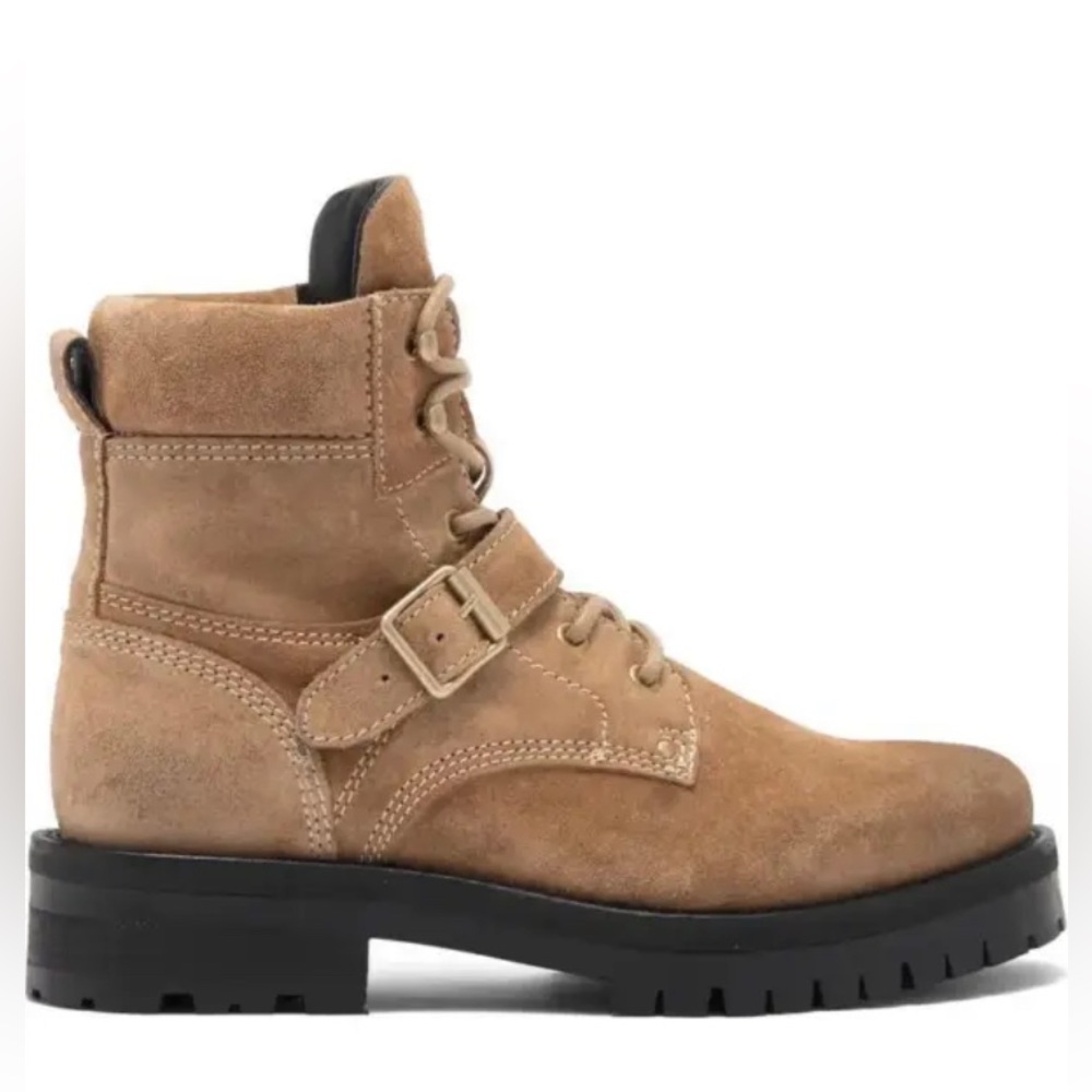 NWT ALLSAINTS sz9 Paulina suede leather combat boots in color-desert…